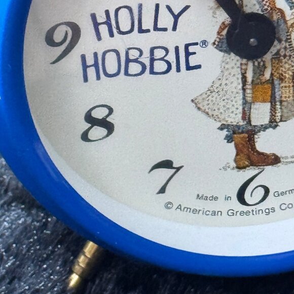 Vintage Holly Hobbie Blue Alarm Clock With Yellow Bells 1972 American Greetings - Picture 3 of 9